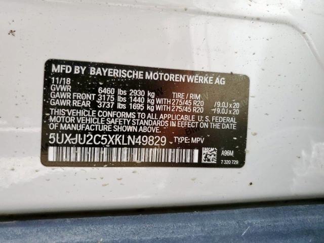 Photo 9 VIN: 5UXJU2C5XKLN49829 - BMW X5 XDRIVE5 