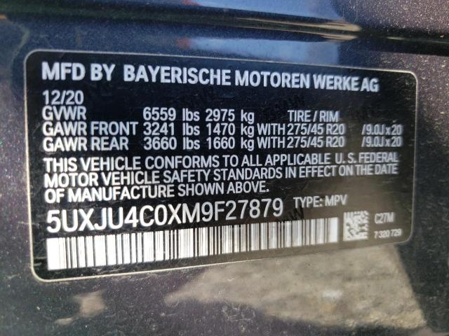 Photo 9 VIN: 5UXJU4C0XM9F27879 - BMW X5 M50I 