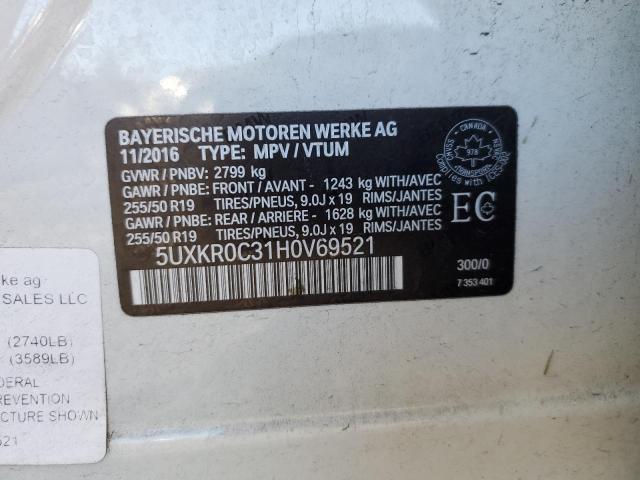 Photo 12 VIN: 5UXKR0C31H0V69521 - BMW X5 XDRIVE3 