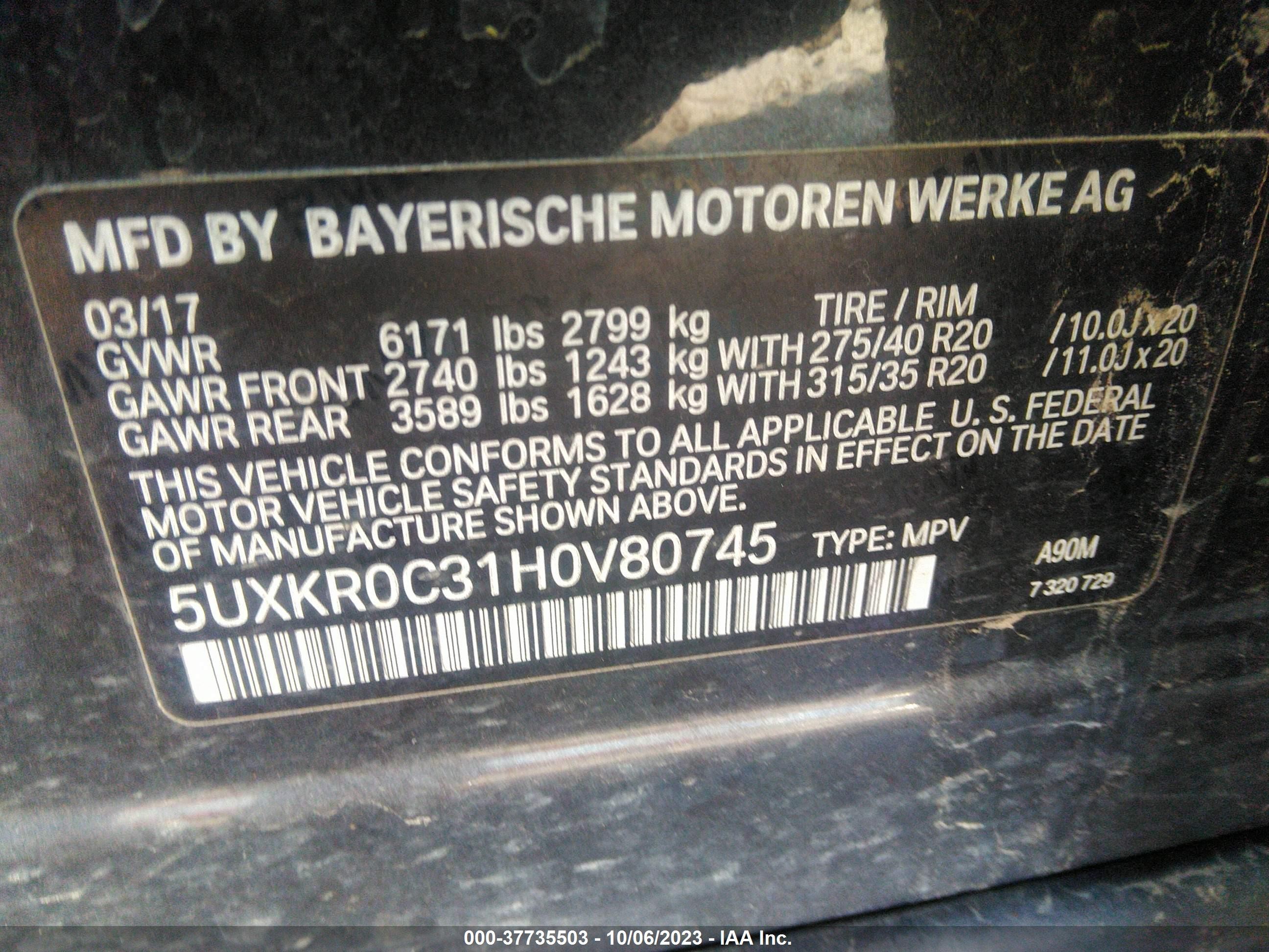 Photo 8 VIN: 5UXKR0C31H0V80745 - BMW X5 