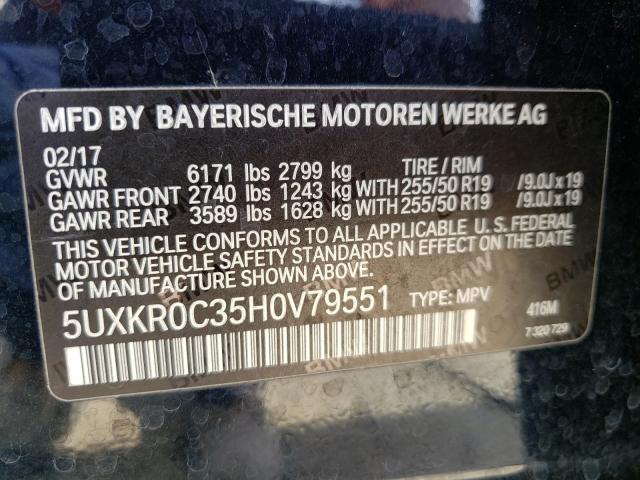 Photo 9 VIN: 5UXKR0C35H0V79551 - BMW X5 XDRIVE3 