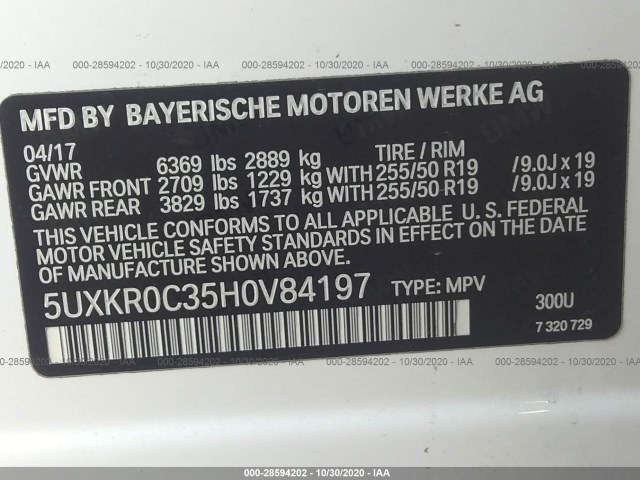 Photo 8 VIN: 5UXKR0C35H0V84197 - BMW X5 