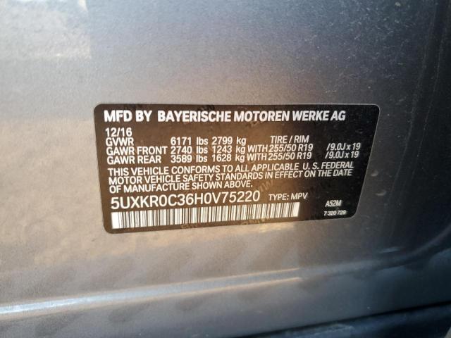 Photo 13 VIN: 5UXKR0C36H0V75220 - BMW X5 XDRIVE3 