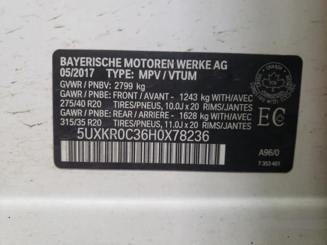 Photo 12 VIN: 5UXKR0C36H0X78236 - BMW X5 XDRIVE3 