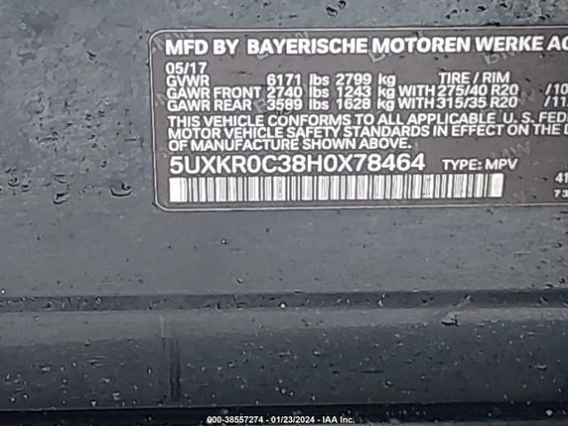 Photo 8 VIN: 5UXKR0C38H0X78464 - BMW X5 