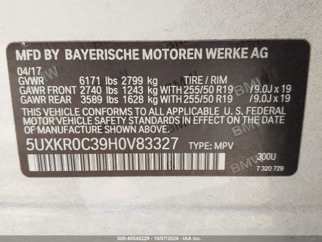 Photo 8 VIN: 5UXKR0C39H0V83327 - BMW X5 