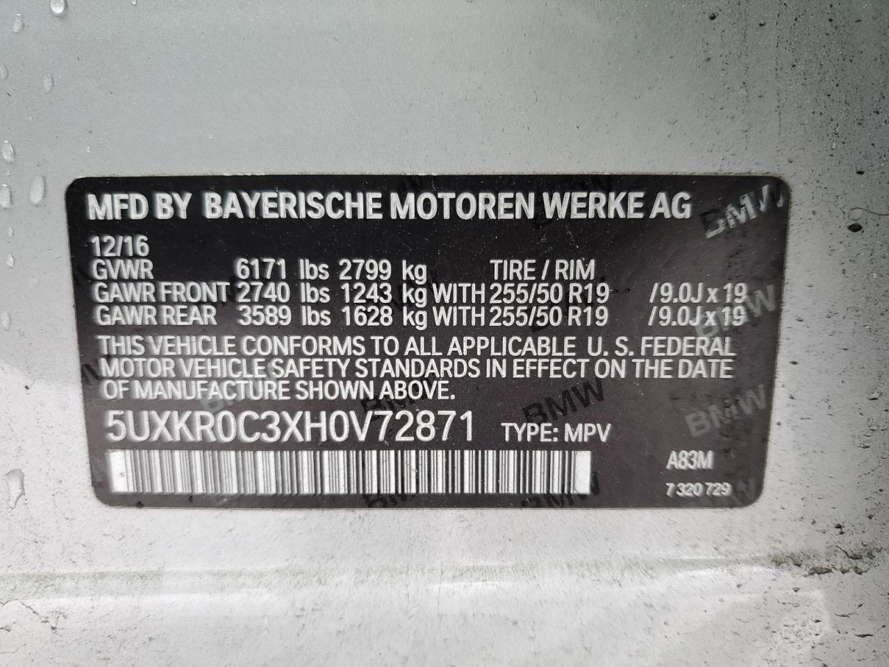 Photo 12 VIN: 5UXKR0C3XH0V72871 - BMW X5 