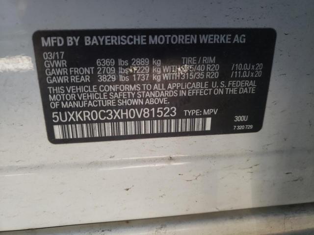 Photo 9 VIN: 5UXKR0C3XH0V81523 - BMW X5 XDRIVE3 