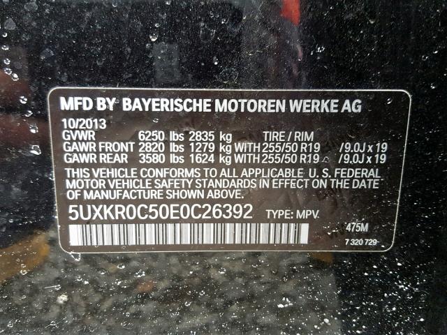 Photo 9 VIN: 5UXKR0C50E0C26392 - BMW X5 XDRIVE3 