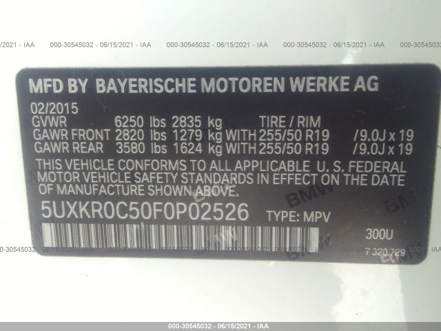 Photo 8 VIN: 5UXKR0C50F0P02526 - BMW X5 