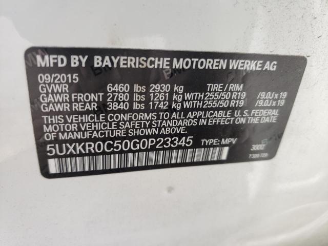 Photo 12 VIN: 5UXKR0C50G0P23345 - BMW X5 XDRIVE3 