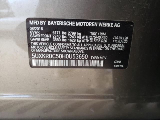 Photo 12 VIN: 5UXKR0C50H0U53650 - BMW X5 XDRIVE3 