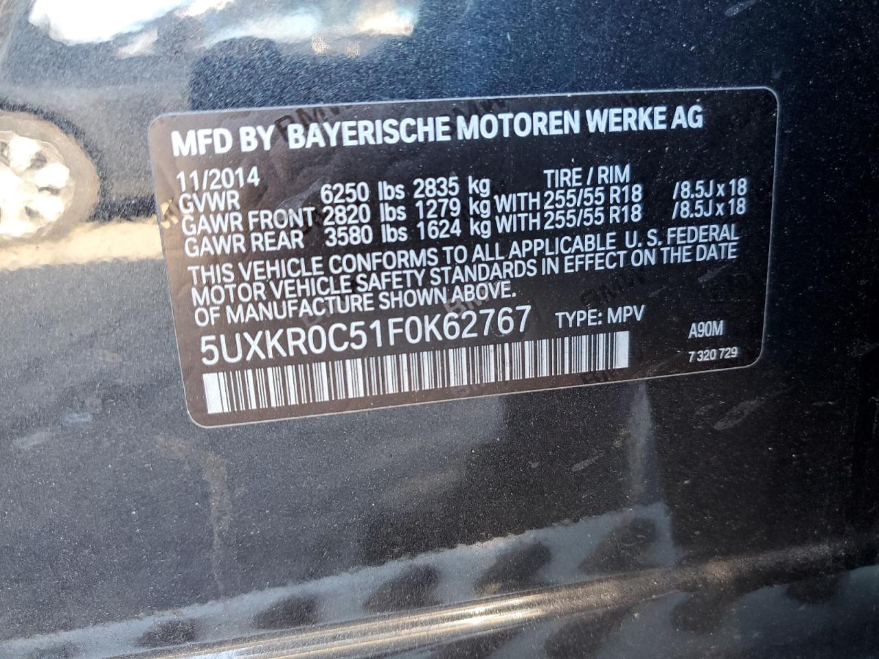 Photo 12 VIN: 5UXKR0C51F0K62767 - BMW X5 