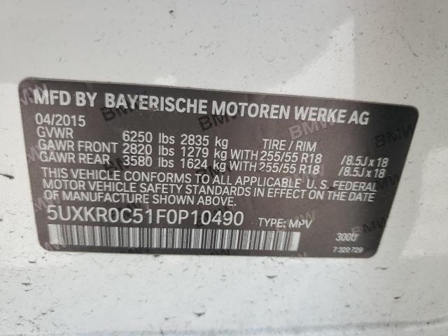 Photo 12 VIN: 5UXKR0C51F0P10490 - BMW X5 