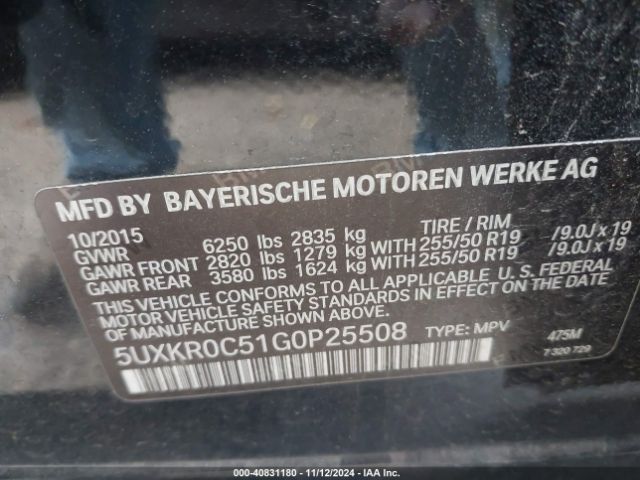 Photo 8 VIN: 5UXKR0C51G0P25508 - BMW X5 