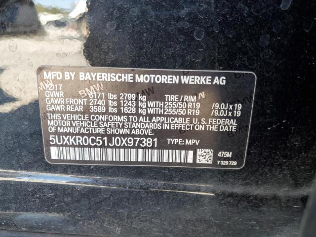 Photo 13 VIN: 5UXKR0C51J0X97381 - BMW X5 XDRIVE3 