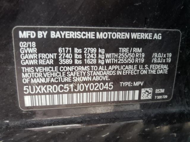 Photo 12 VIN: 5UXKR0C51J0Y02045 - BMW X5 XDRIVE3 