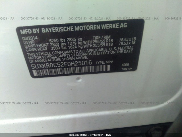 Photo 8 VIN: 5UXKR0C52E0H25016 - BMW X5 