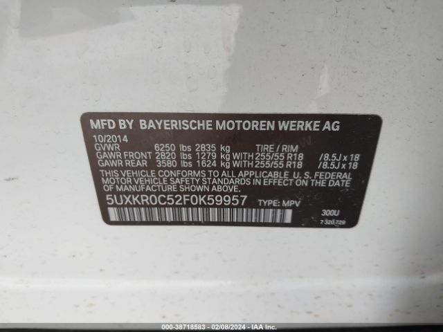 Photo 8 VIN: 5UXKR0C52F0K59957 - BMW X5 