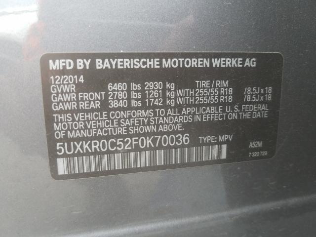 Photo 9 VIN: 5UXKR0C52F0K70036 - BMW X5 XDRIVE3 