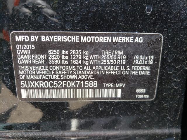 Photo 9 VIN: 5UXKR0C52F0K71588 - BMW X5 XDRIVE3 