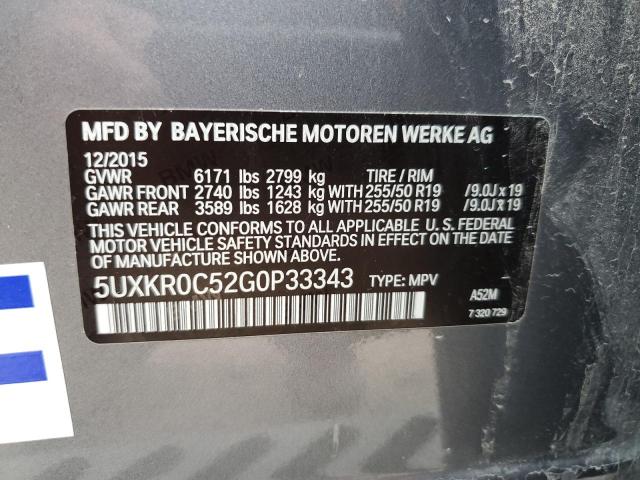 Photo 12 VIN: 5UXKR0C52G0P33343 - BMW X5 XDRIVE3 