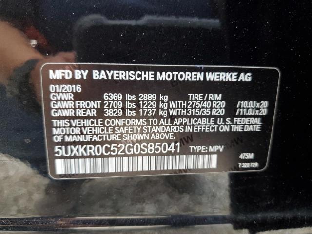 Photo 9 VIN: 5UXKR0C52G0S85041 - BMW X5 XDRIVE3 