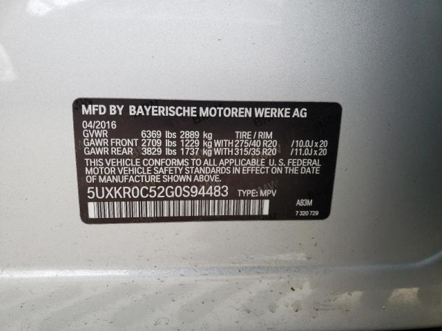 Photo 12 VIN: 5UXKR0C52G0S94483 - BMW X5 XDRIVE3 