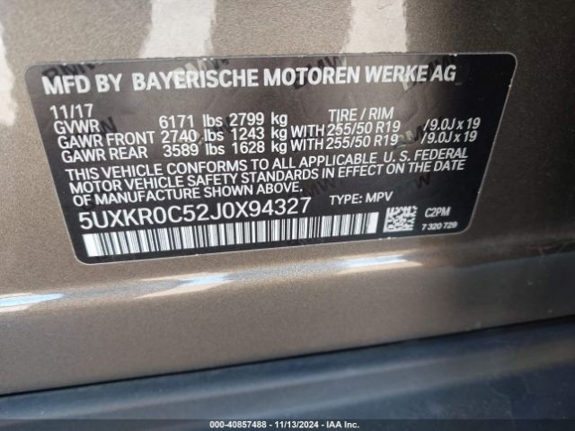 Photo 8 VIN: 5UXKR0C52J0X94327 - BMW X5 