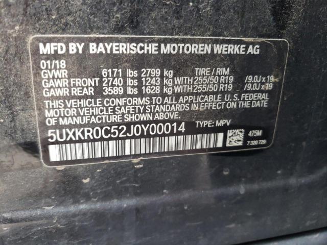 Photo 9 VIN: 5UXKR0C52J0Y00014 - BMW X5 XDRIVE3 