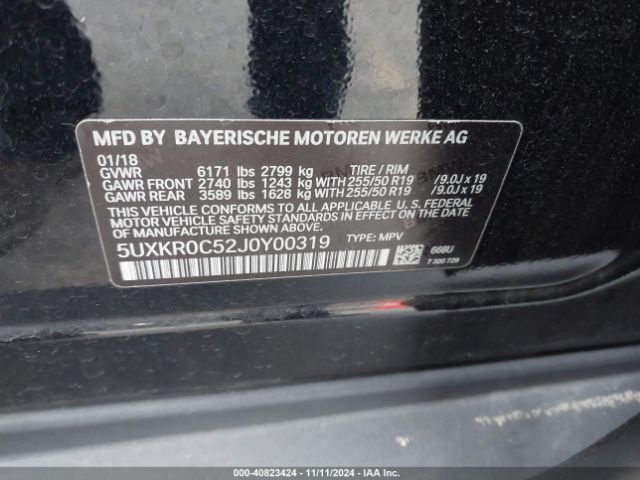 Photo 8 VIN: 5UXKR0C52J0Y00319 - BMW X5 