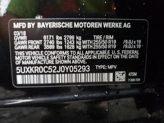 Photo 9 VIN: 5UXKR0C52J0Y05293 - BMW X5 XDRIVE3 