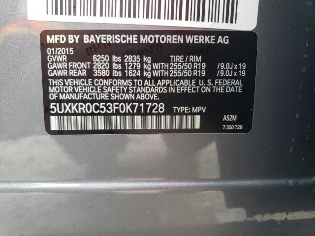 Photo 12 VIN: 5UXKR0C53F0K71728 - BMW X5 XDRIVE3 