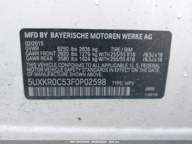 Photo 8 VIN: 5UXKR0C53F0P02598 - BMW X5 