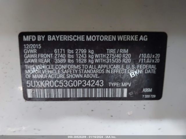 Photo 8 VIN: 5UXKR0C53G0P34243 - BMW X5 