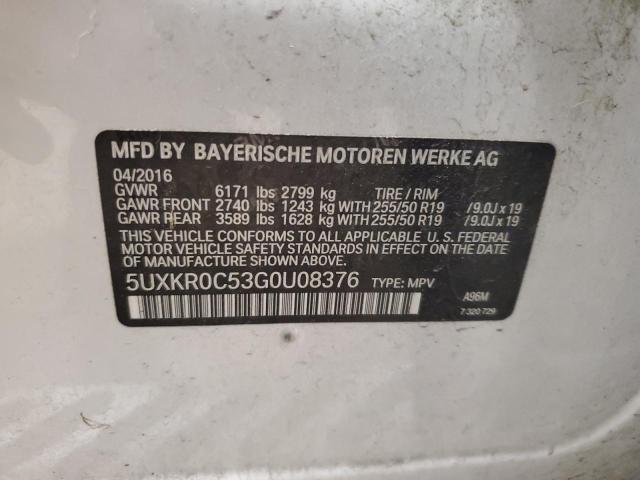 Photo 12 VIN: 5UXKR0C53G0U08376 - BMW X5 XDRIVE3 