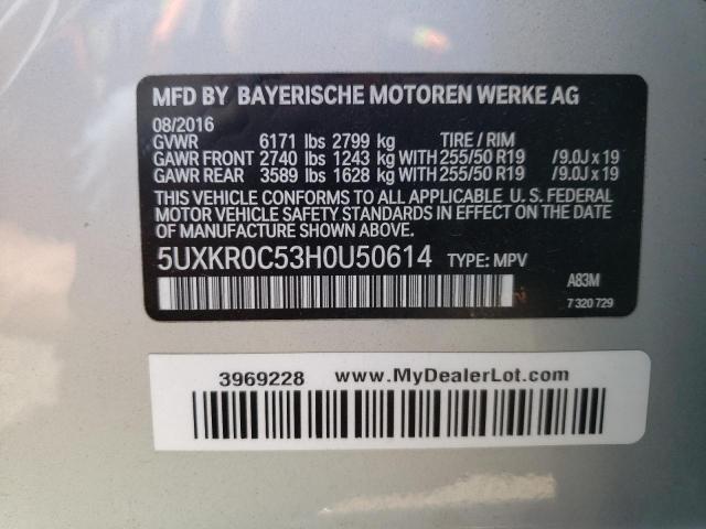 Photo 9 VIN: 5UXKR0C53H0U50614 - BMW X5 XDRIVE3 