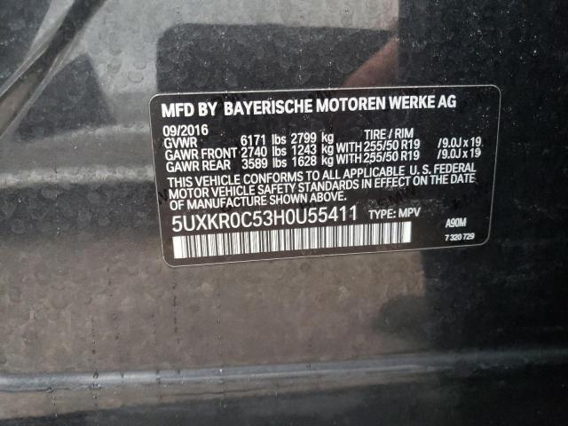 Photo 9 VIN: 5UXKR0C53H0U55411 - BMW X5 XDRIVE3 