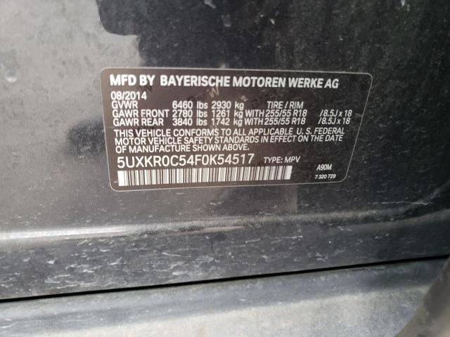 Photo 12 VIN: 5UXKR0C54F0K54517 - BMW X5 XDRIVE3 