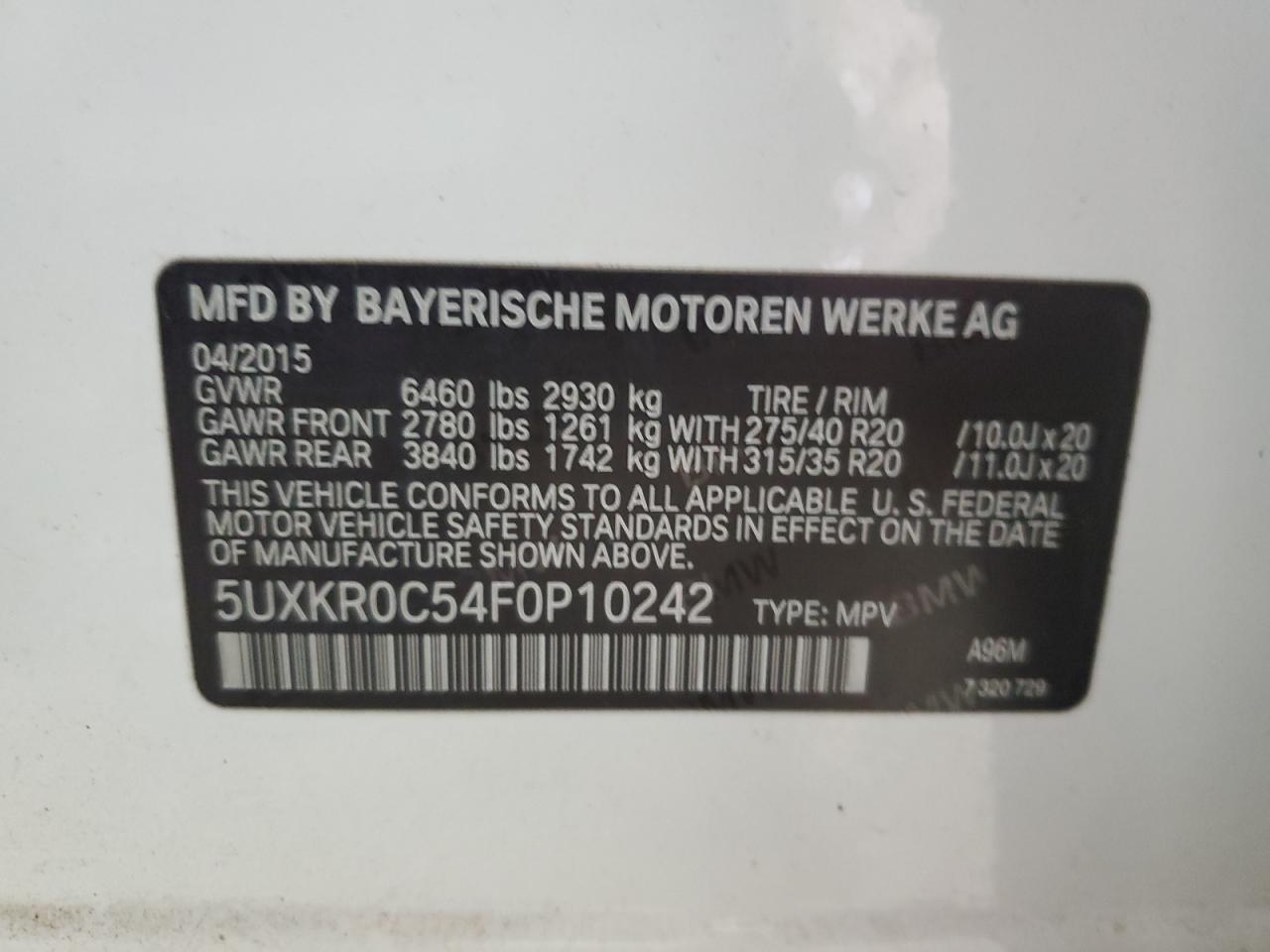 Photo 12 VIN: 5UXKR0C54F0P10242 - BMW X5 