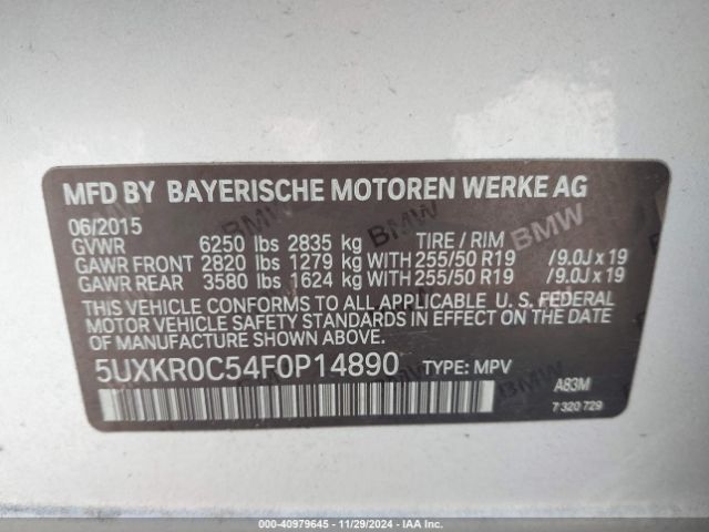 Photo 8 VIN: 5UXKR0C54F0P14890 - BMW X5 