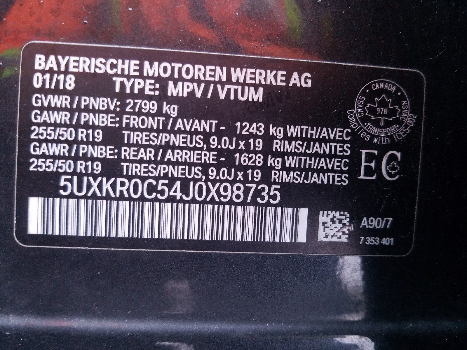 Photo 9 VIN: 5UXKR0C54J0X98735 - BMW X5 XDRIVE3 