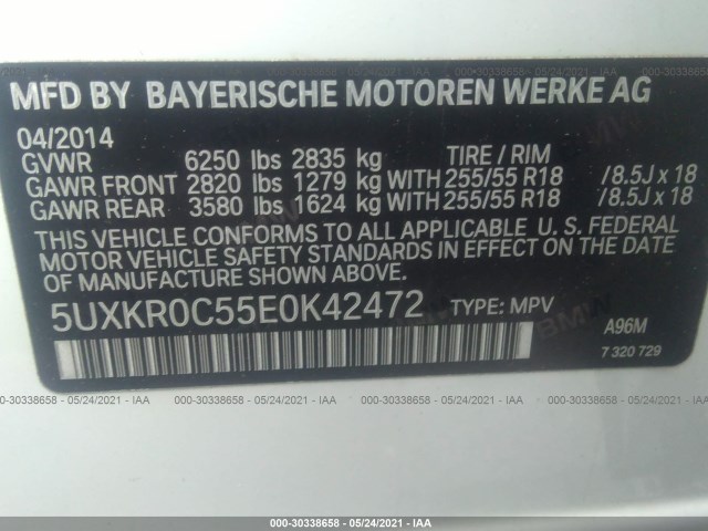 Photo 8 VIN: 5UXKR0C55E0K42472 - BMW X5 