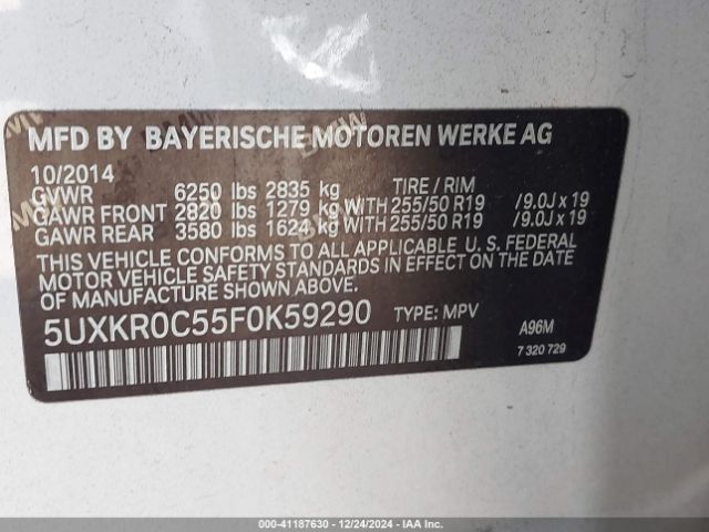 Photo 8 VIN: 5UXKR0C55F0K59290 - BMW X5 