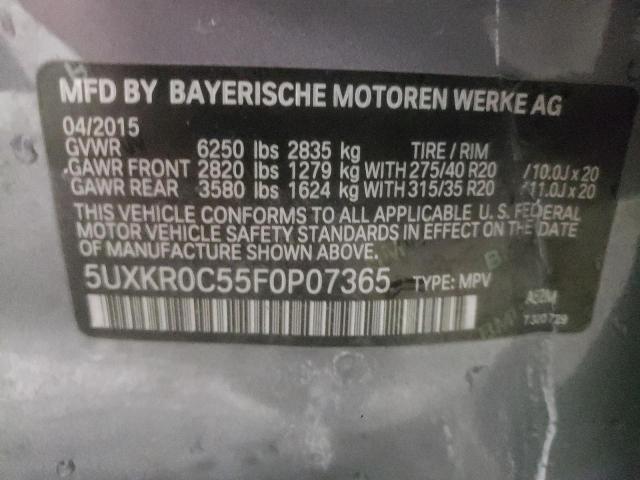 Photo 9 VIN: 5UXKR0C55F0P07365 - BMW X5 XDRIVE3 