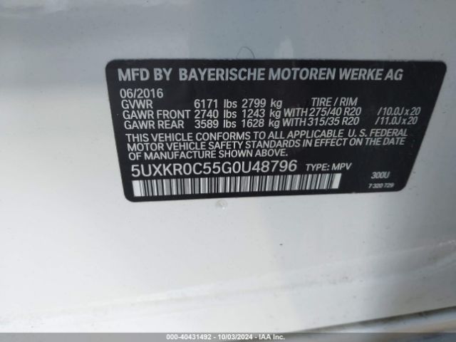 Photo 8 VIN: 5UXKR0C55G0U48796 - BMW X5 