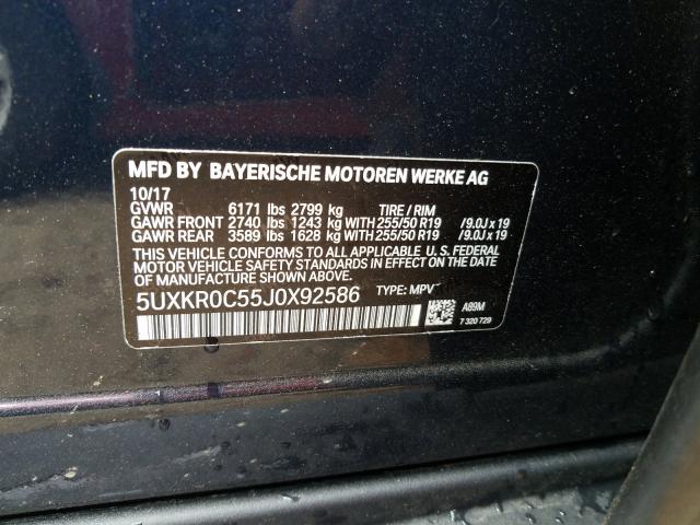 Photo 9 VIN: 5UXKR0C55J0X92586 - BMW X5 XDRIVE3 