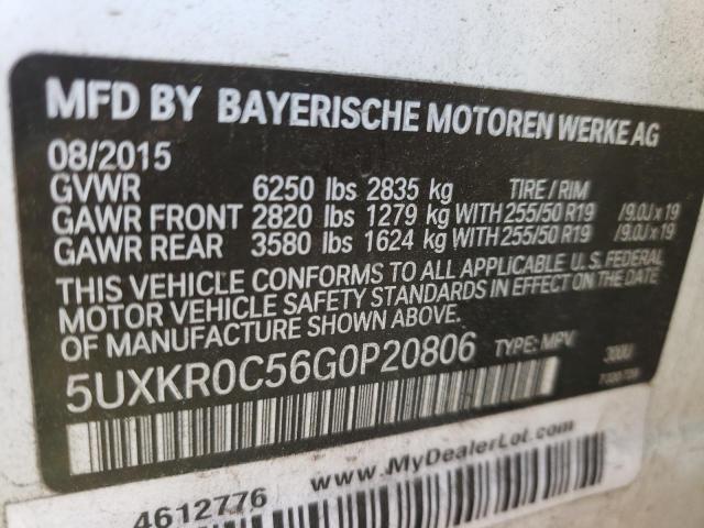 Photo 11 VIN: 5UXKR0C56G0P20806 - BMW X5 XDRIVE3 