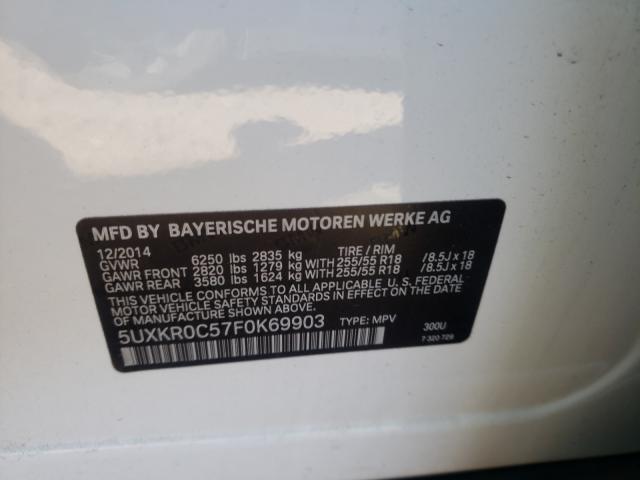 Photo 9 VIN: 5UXKR0C57F0K69903 - BMW X5 XDRIVE3 