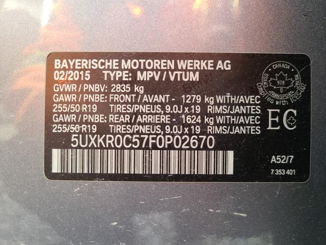 Photo 9 VIN: 5UXKR0C57F0P02670 - BMW X5 